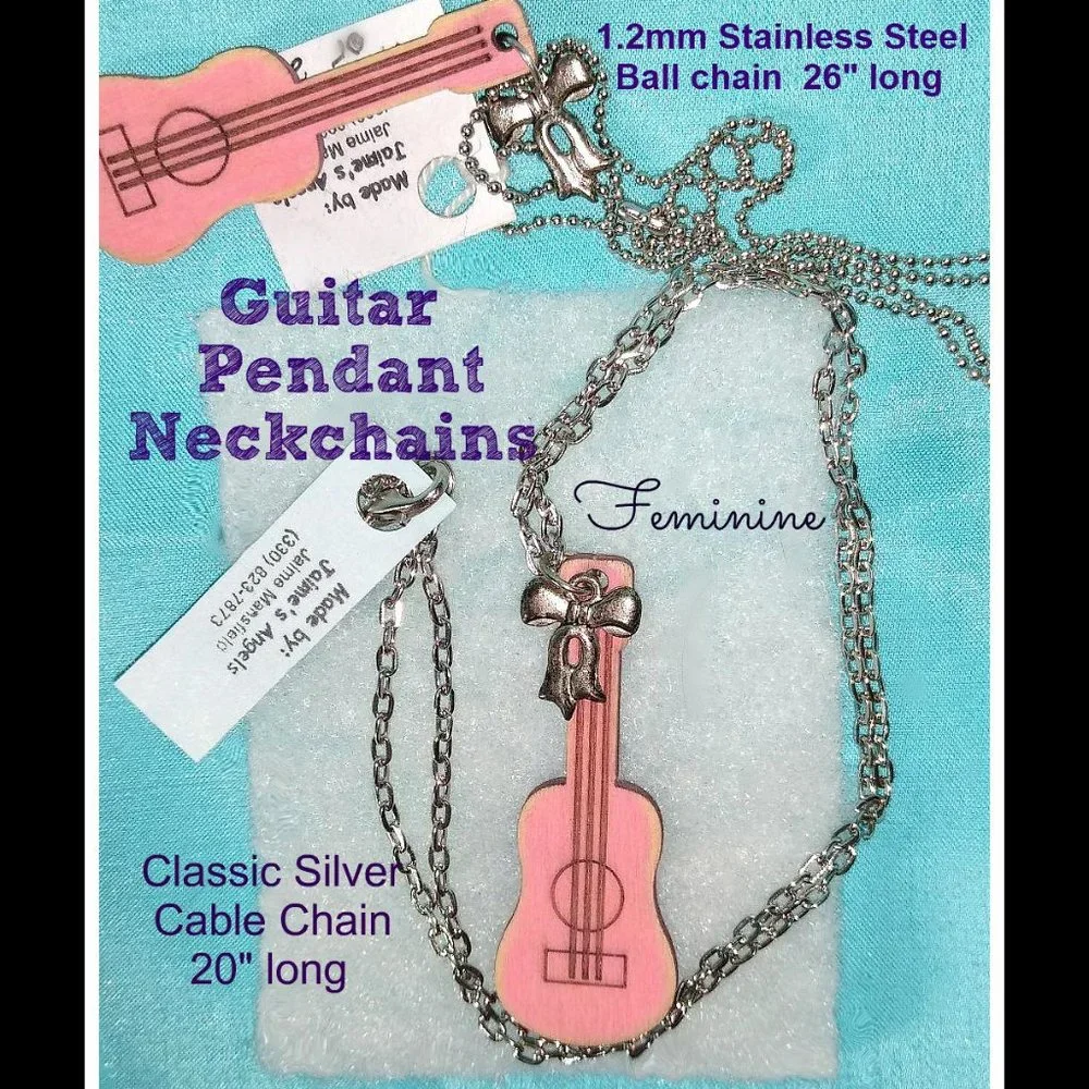 Pink Girly Guitar Necklaces MUST BUNDLE - Picture 10 of 15
